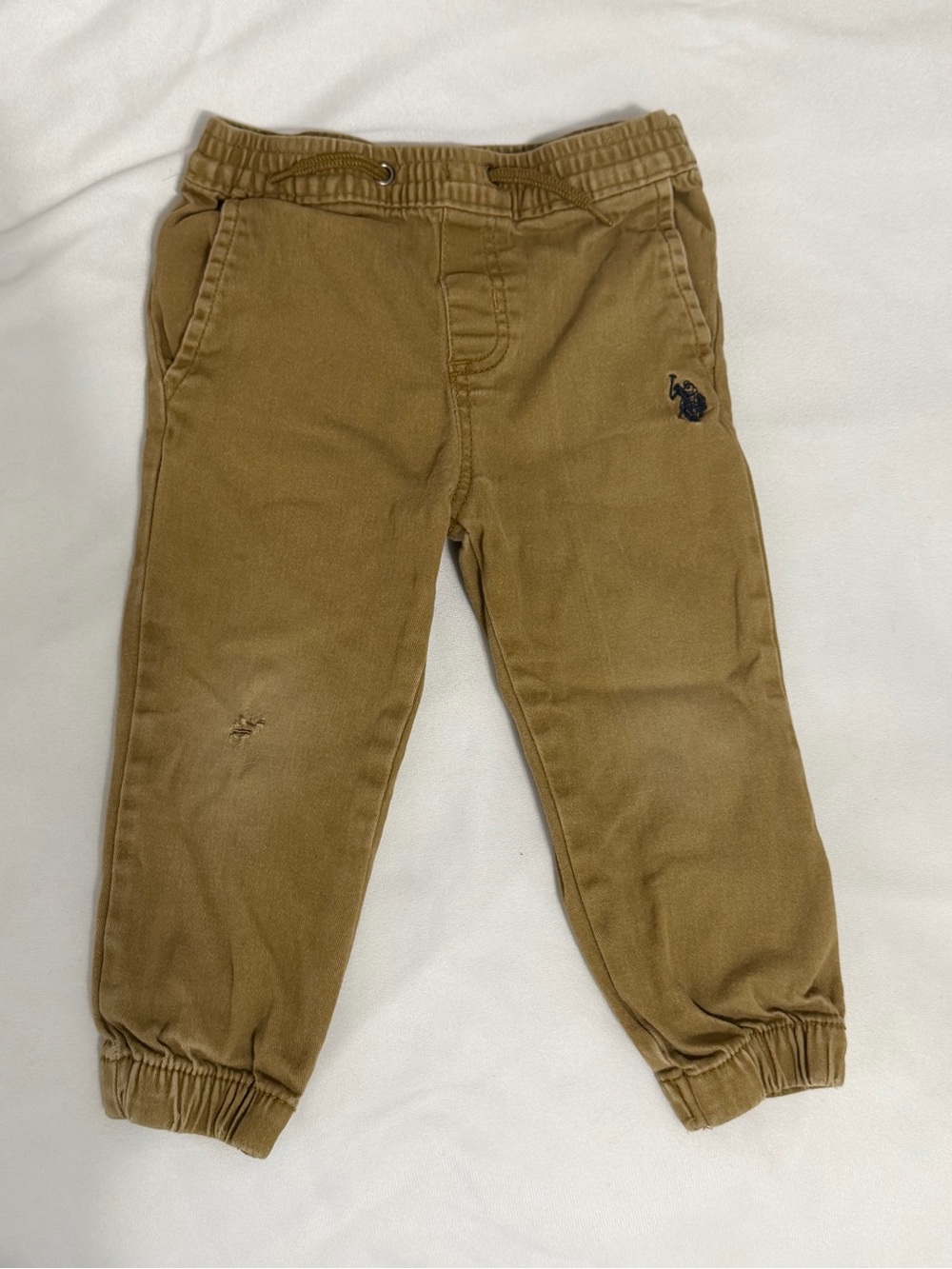 U.S. Polo Assn. Tan Drawstring Jogger Pants with Embroidered Logo